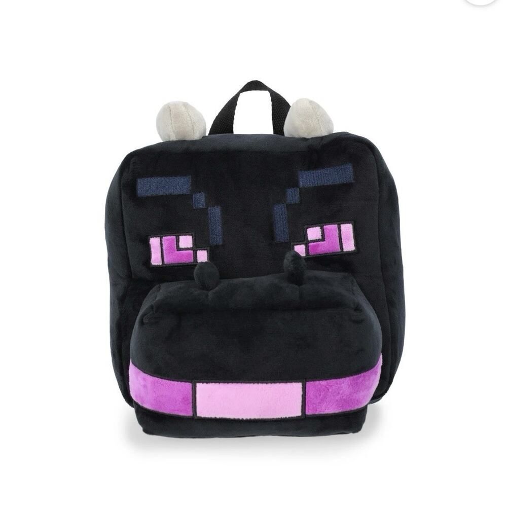 NEW Minecraft Ender‑style Plush Backpack Dragon Black & Purple With Tags